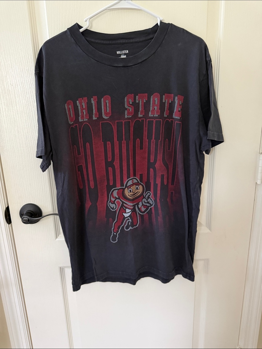 Hollister Black Ohio State 'Go Bucks' Graphic Tee with Red Print